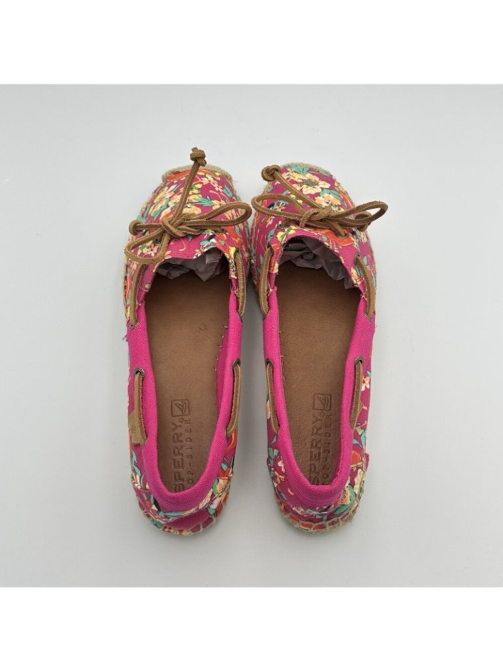 Sperry Espadrilles Women's Size 9 Pink Floral Slip On Flat Shoes Canvas STS93180 - Picture 7 of 10